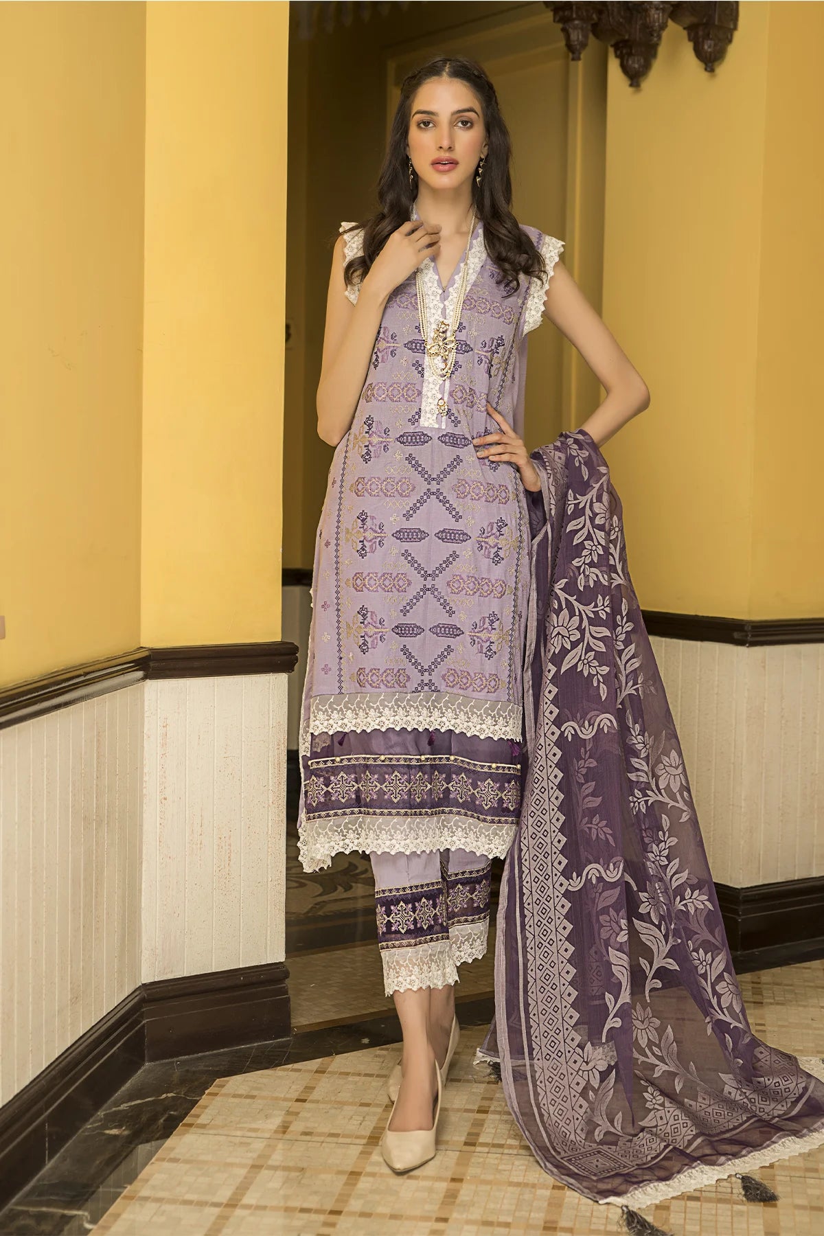 Gulbagh- Unstitched-3 Piece- D12